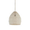 HÄNGELAMPE Makassar Weiß Ø42/42 cm - Weiß, Textil (42/42/42cm) - Light & Living