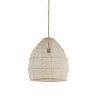 HÄNGELAMPE Makassar Weiß Ø42/42 cm - Weiß, Textil (42/42/42cm) - Light & Living