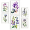 POSTER Set Mit 6 Violette Natur Größe A3 & A4 Weißer Rahmen - Weiß, Papier (29.7/1cm) - Nacnic