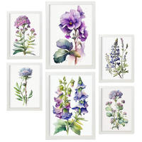 POSTER Set Mit 6 Violette Natur Größe A3 & A4 Weißer Rahmen - Weiß, Papier (29.7/1cm) - Nacnic