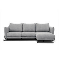 ECKSOFA HOSTEN 4-Sitzer, grau - Schwarz/Grau, Holzwerkstoff/Textil (269/158cm) - Courtois Laville