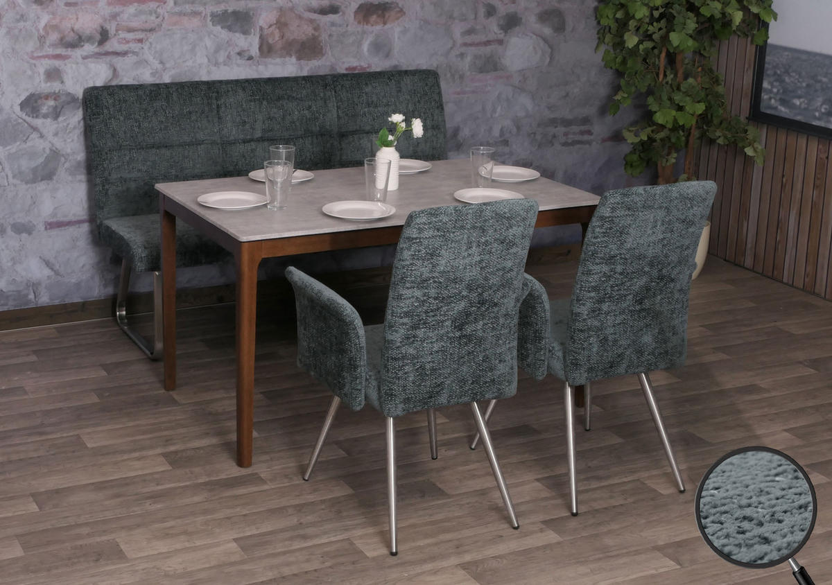 ESSZIMMER-SET Blau 3er-Set - Blau, Textil (160/100/65cm) - MCW