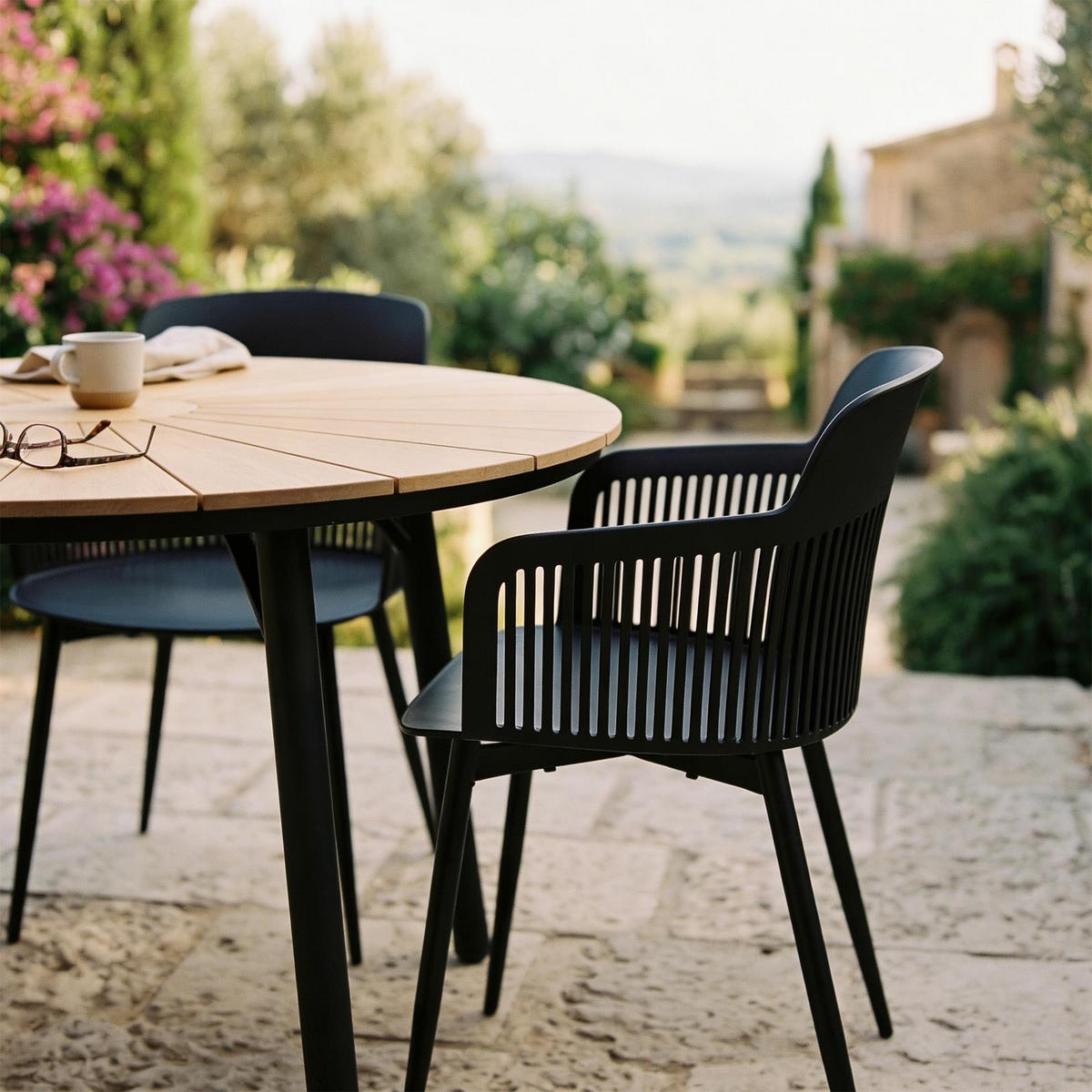 GARTENSTÜHLE MANTEY 4er-Set schwarz - Schwarz, Metall (59/81/52cm) - IDIMEX
