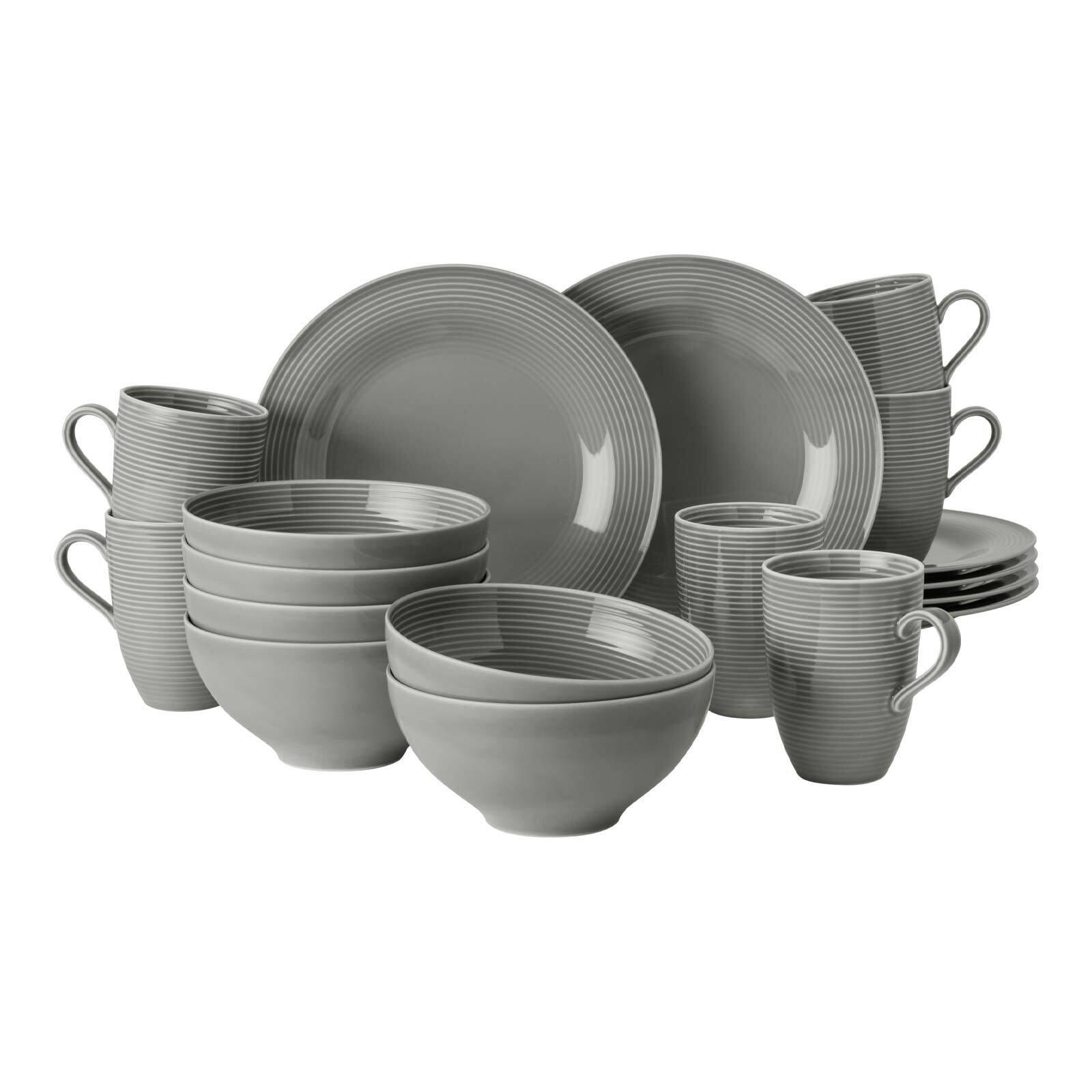 FRÜHSTÜCKS-SET Beat Color Glaze Perlgrau 18er Set - Grau, Keramik (1/1/1cm) - Seltmann Weiden