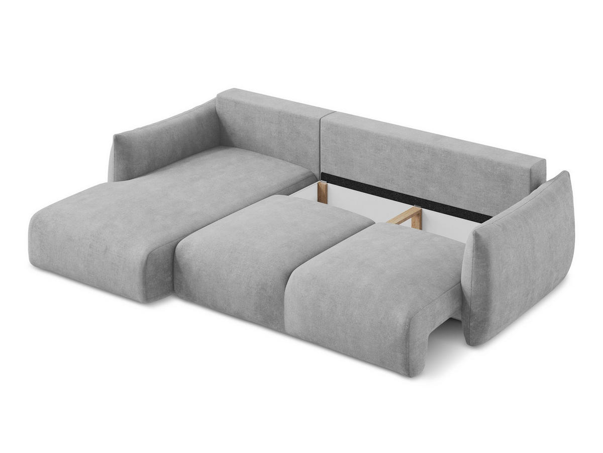 3-SITZER SOFA mit Schlaffunktion Bouclé Stoff Orange - Terracotta/Schwarz, Holzwerkstoff/Kunststoff (266/95/121cm) - LaMiaSofa