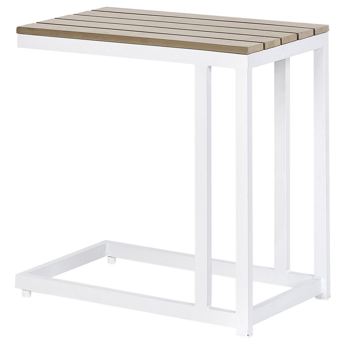 BEISTELLTISCH Heller Holzfarbton Messina - Hellbraun/Weiß, Kunststoff (60/35/59cm) - Beliani