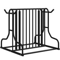 FAHRRADSTÄNDER, Radständer Aufstellständer bis 4 Fahrräder beidseitig - Schwarz, Metall (80/80/90cm)
