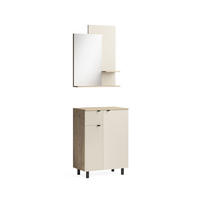 GARDEROBE Puerto, Eiche/Cashmere, 2-er Set - Kaschmir/Eichefarben, Holzwerkstoff (69/95/40cm) - Vicco
