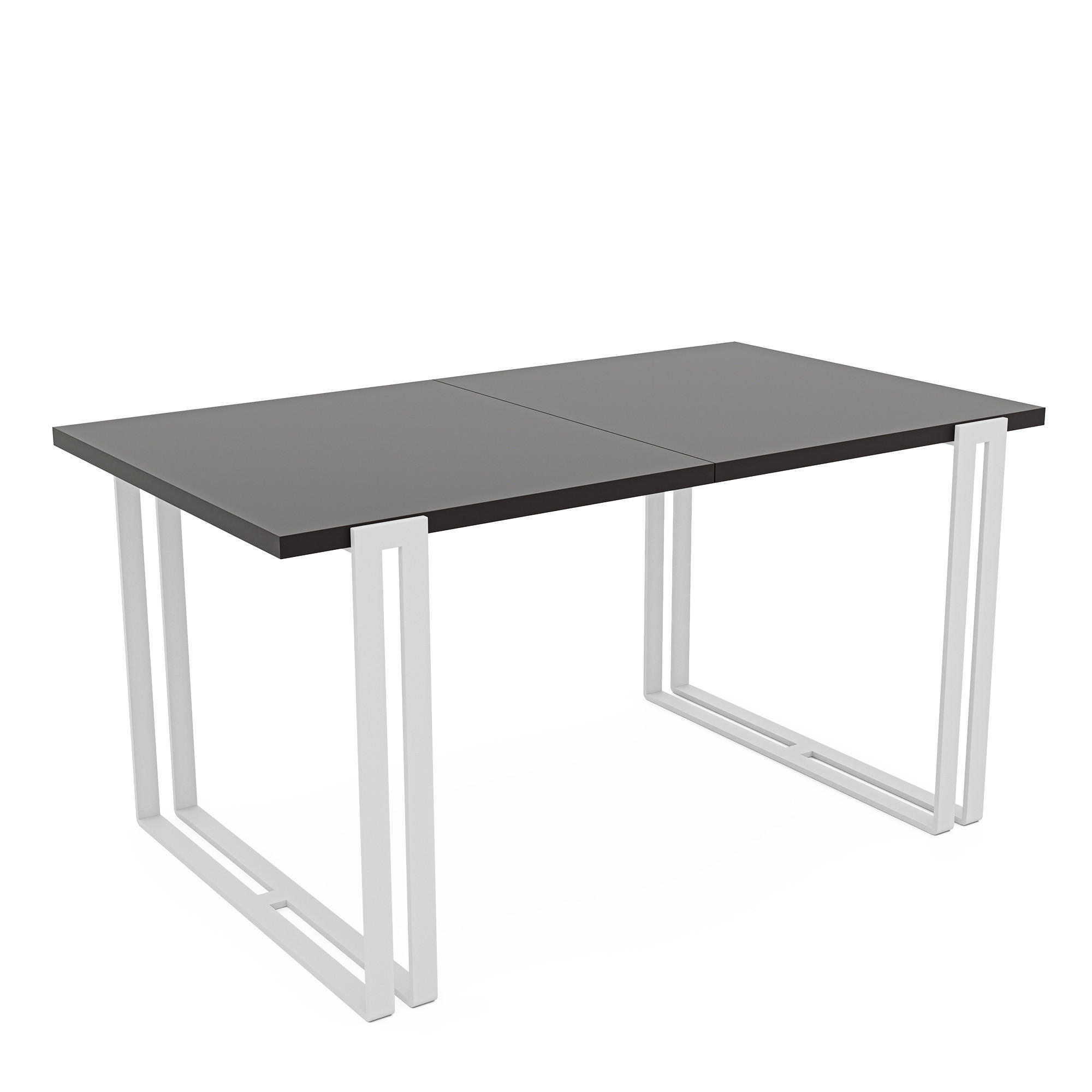 TISCH ausziehbar aus MDF, Schwarz - Schwarz/Weiß, Holzwerkstoff (160/80/76cm) - Idohome