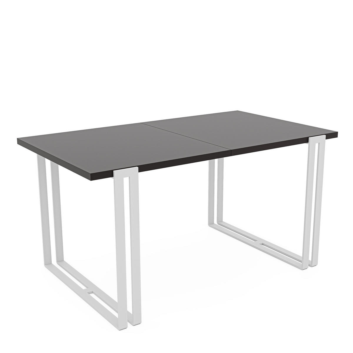 TISCH ausziehbar aus MDF, Schwarz - Schwarz/Weiß, Holzwerkstoff (120/80/76cm) - Idohome