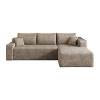 L-FÖRMIGES ECKSOFA Camel 241/151/58 cm 3-Sitzer Ohne Montage - Cognac, Textil (241/151cm) - PANGIVO