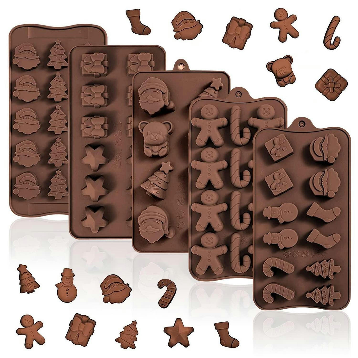 SCHOKOLADENFORMEN 5-teiliges Set Silikon Weihnachten - Braun, Kunststoff