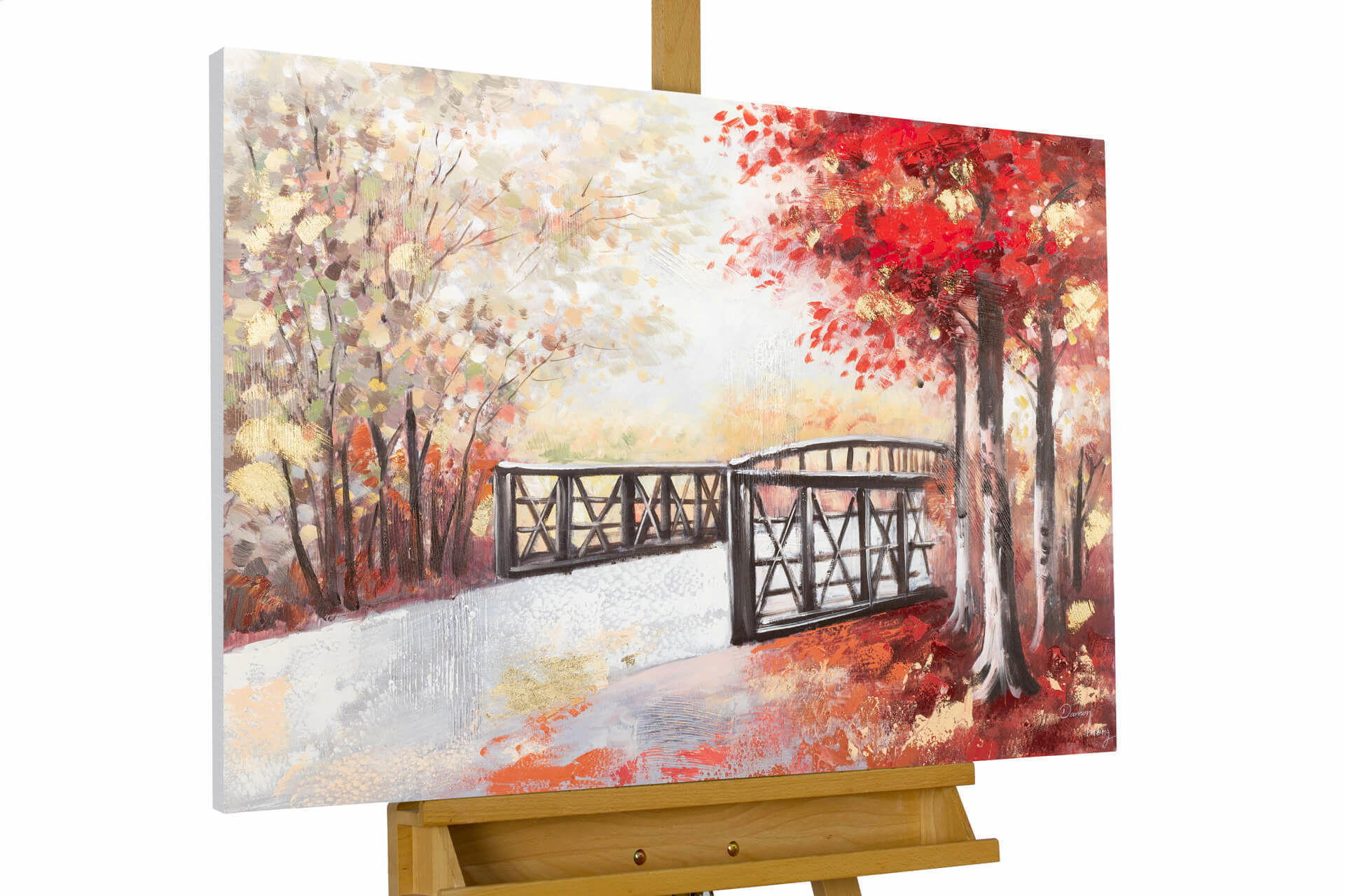 KUNSTLOFT RUČNĚ MALOVANÝ AKRYLOVÝ OBRAZ ČERVENÝ/BÉŽOVÝ, 100/75 CM
