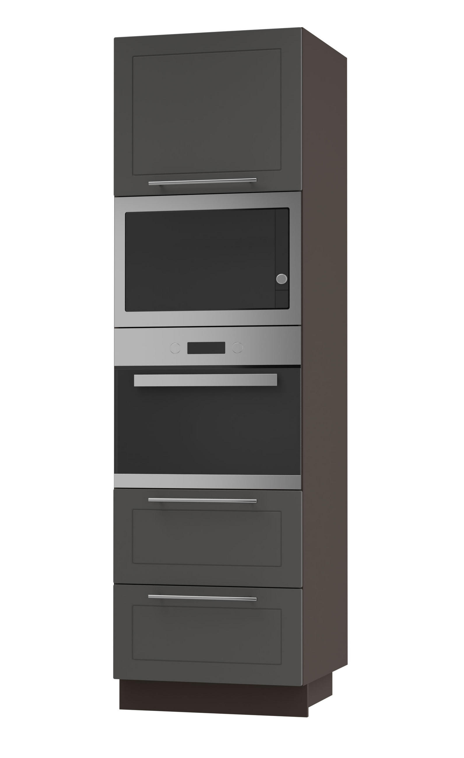 BACKOFEN-HOCHSCHRANK Kvantum D14/RU/2M/284 Graphit Matt / Lava Matt 60 / 59 / 207cm - Dunkelgrau/Graphitfarben, Holz/Holzwerkstoff (60/207/59cm) - Feldmann-Wohnen