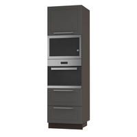 BACKOFEN-HOCHSCHRANK Kvantum D14/RU/2M/284 Graphit Matt / Lava Matt 60 / 59 / 207cm - Dunkelgrau/Graphitfarben, Holz/Holzwerkstoff (60/207/59cm) - Feldmann-Wohnen