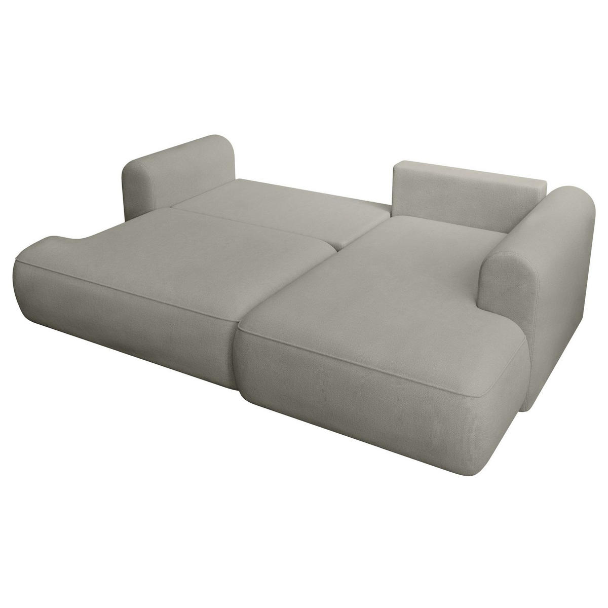 ECKSCHLAFSOFA Ovo Mini Hellgrau Easy-Clean-Chenille-Bezug - Hellgrau/Schwarz, Kunststoff/Textil (238/156cm) - Selsey