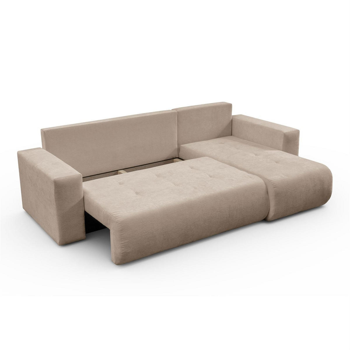 ECKSOFA CLOUD II L mit Schlaffunktion, Vibe 08 - Ecru, Textil (247/152cm) - Lookway