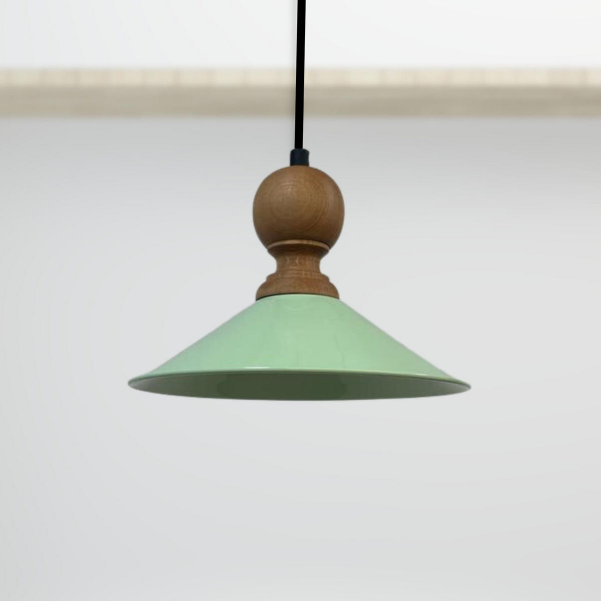 PENDELLEUCHTE Ferh 35/20 cm - Mintgrün, Holz/Metall (35/20cm) - Bamyum