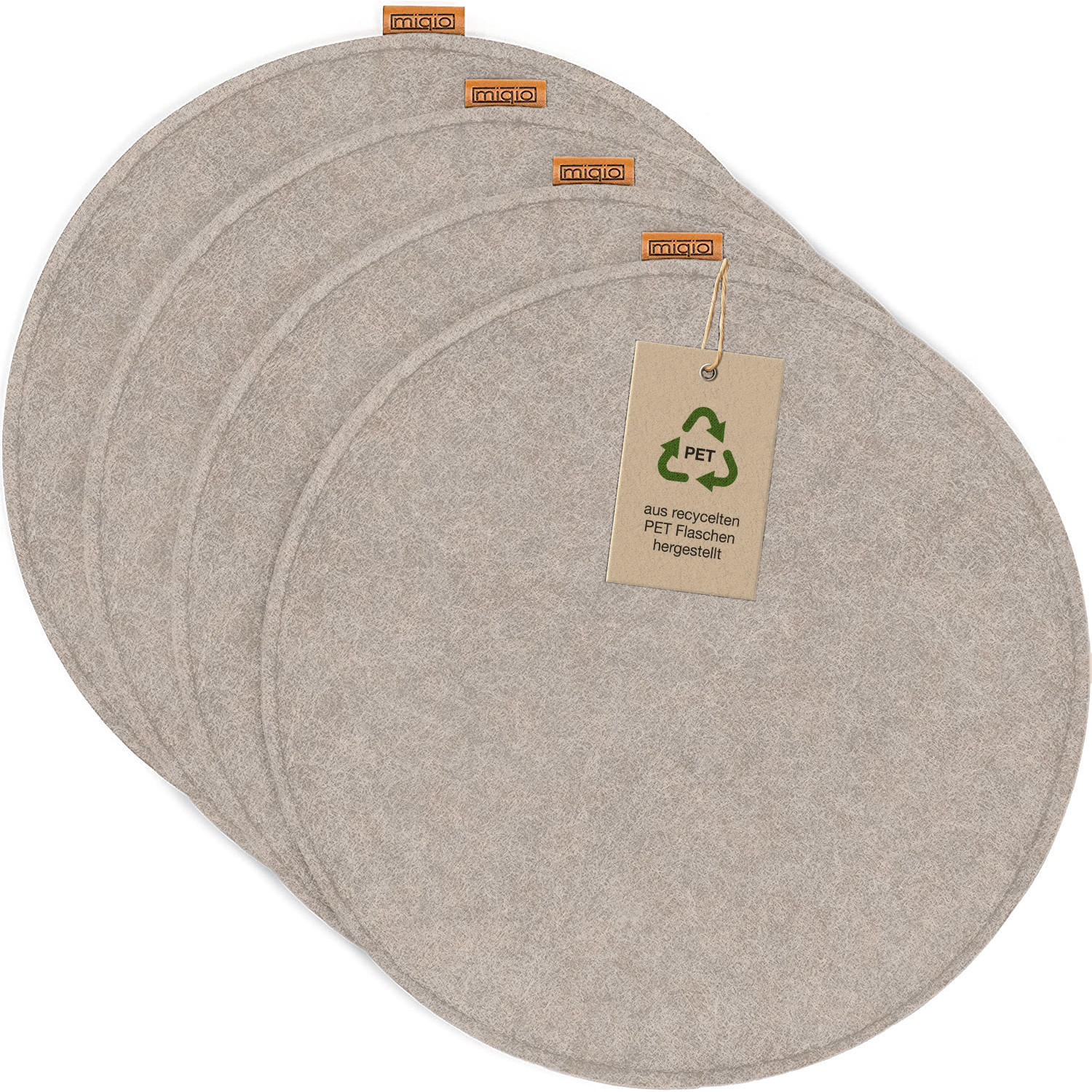 SITZKISSEN mit Antirutschnoppen 4er-Set - Beige, Textil (35/35/2cm) - Miqio Design