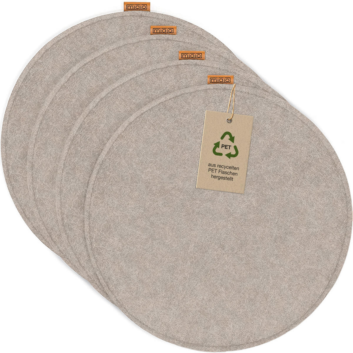 SITZKISSEN mit Antirutschnoppen 4er-Set - Beige, Textil (35/35/2cm) - Miqio Design