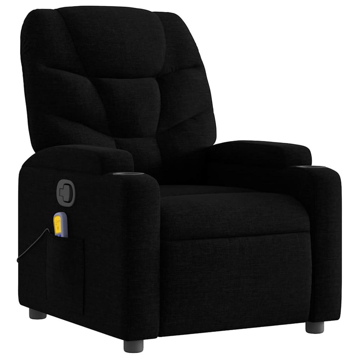 MASSAGESESSEL Liegen Armlehnen 74/89/100 cm Schwarz Stoff - Schwarz, Textil (89/100/74cm) - vidaXL