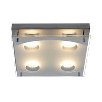 LED DECKENLEUCHTE Stahl Silber - Silberfarben, Glas (26/26/7.5cm) - Esto