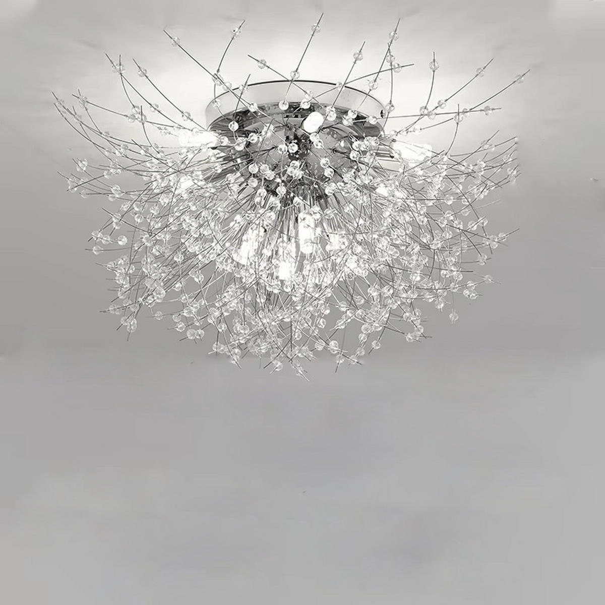 LED-DECKENLEUCHTE 55/38 cm Silber - Silberfarben, Kunststoff (55/55/38cm) - Coonoor