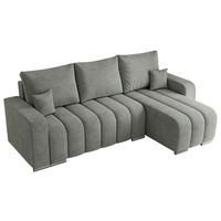 ECKSOFA KIRASSO L Grau Stukture - Grau, Textil (245/147cm) - MKS