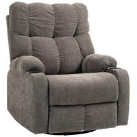RELAXSESSEL DE-06294 mit Fußstütze, drehbar, Schaukelfunktion Hellbraun - Braun, Textil/Metall (96/108/88cm) - ComfortXL