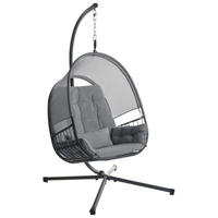 HÄNGESESSEL Grau Alviano - Grau, Textil (98/196/136cm) - Beliani
