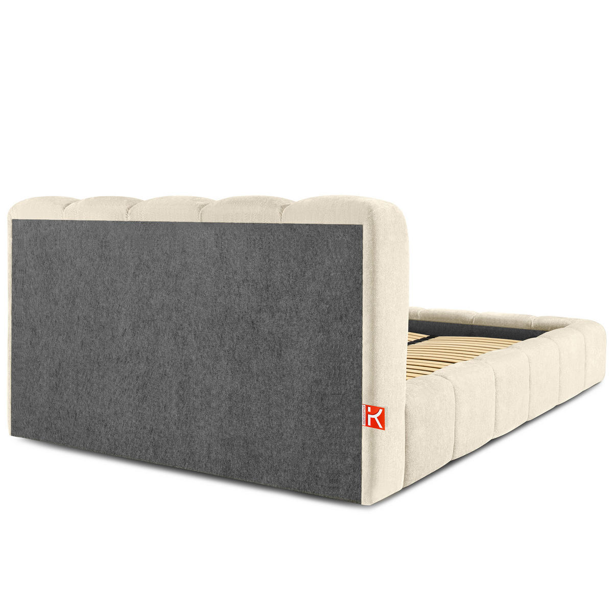 POLSTERBETT MERIDE Chenille, Ecru - Schwarz/Weiß, Holz/Textil (160/200cm) - KONSIMO®