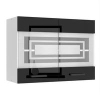 HÄNGESCHRANK SGW 80 cm, mit 2 Türen, Schwarz Hochglanz - Schwarz, Holz (80/58/29.6cm) - B BELINI GROUP