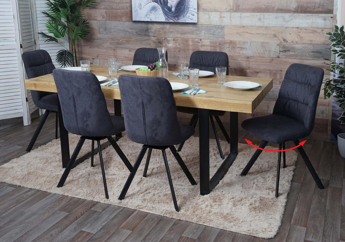 ESSZIMMERSTUHL Anthrazit 6er-Set - Anthrazit, Textil (45/94/45cm) - MCW