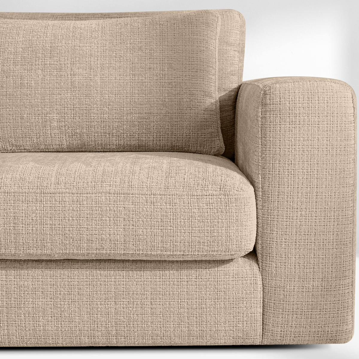 ECKSOFA XL links VERUS - Beige, Holz/Holzwerkstoff (377/328cm) - KONSIMO®