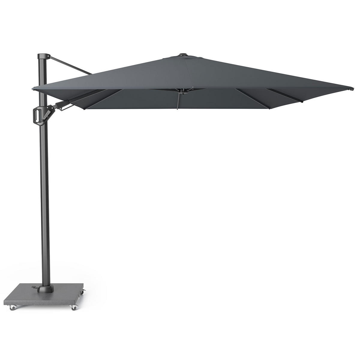 AMPELSCHIRM rechteckig 3.5 x 2.6 m Challenger T² Basic 360° kippbar anthrazit/anthrazit - Anthrazit, Metall (260/350cm) - Platinum