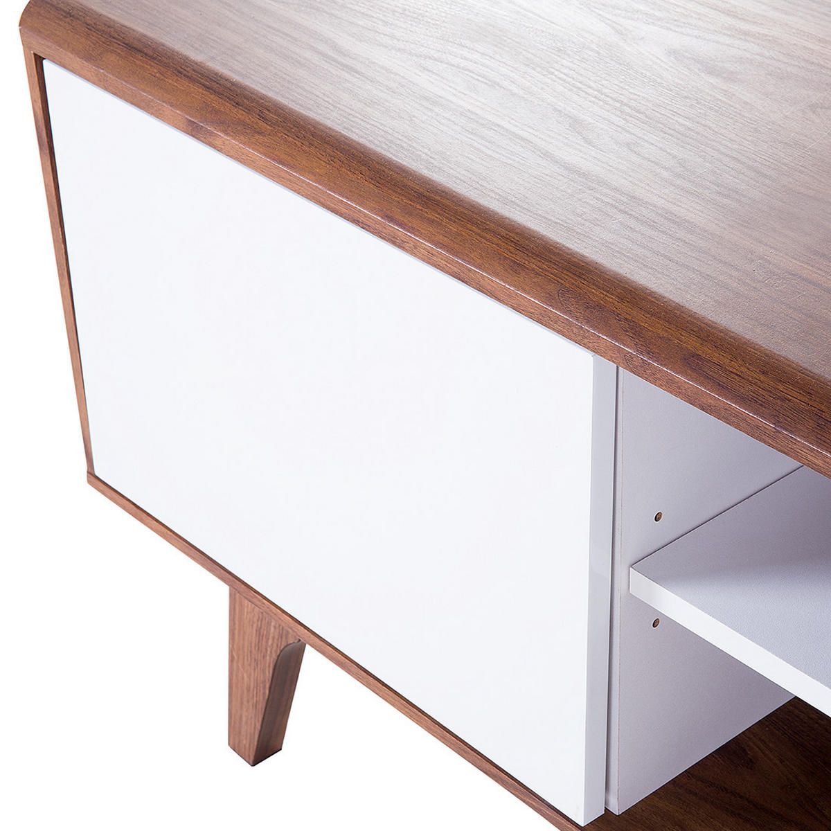 TV-MÖBEL Dunkelbraun, Weiß ROCHESTER 40/142/53 cm - Dunkelbraun, Holzwerkstoff (142/53/40cm) - Beliani