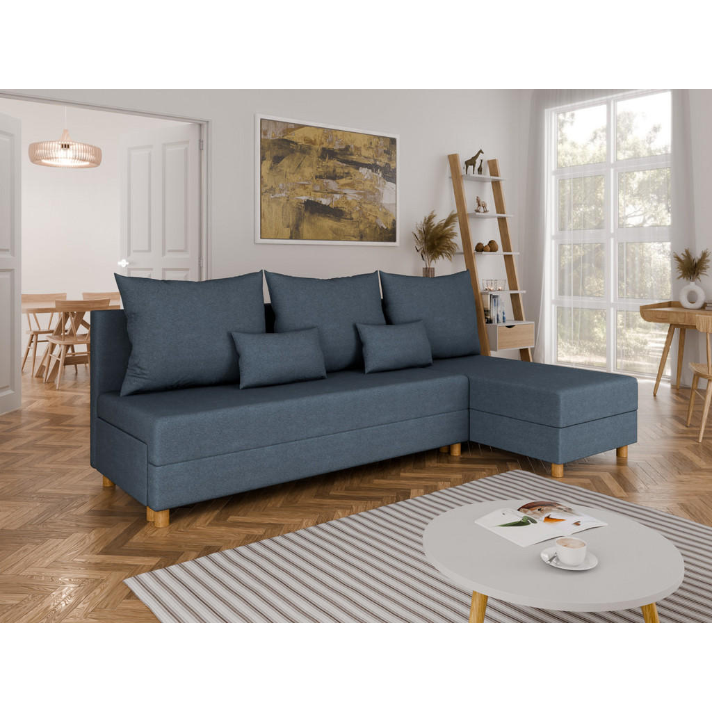 Thumbnail - Panda Möbel Ecksofa, Blau, Holz, 214x122 cm, Wohnzimmer, Sofas & Couches, Wohnlandschaften, Ecksofas