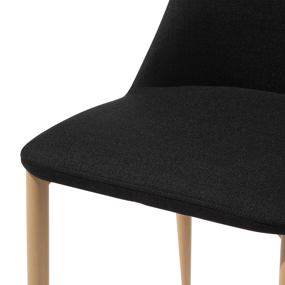 ESSZIMMERSTUHL 2er-Set Polsterbezug Schwarz Clayton - Schwarz, Textil/Metall (47/96/58cm) - Beliani