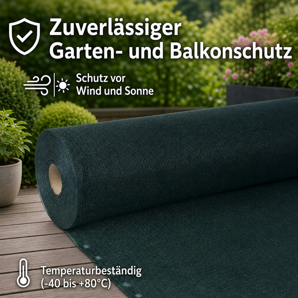 SICHTSCHUTZNETZ - Dunkelgrün, Kunststoff (120/120cm) - KLASEBO