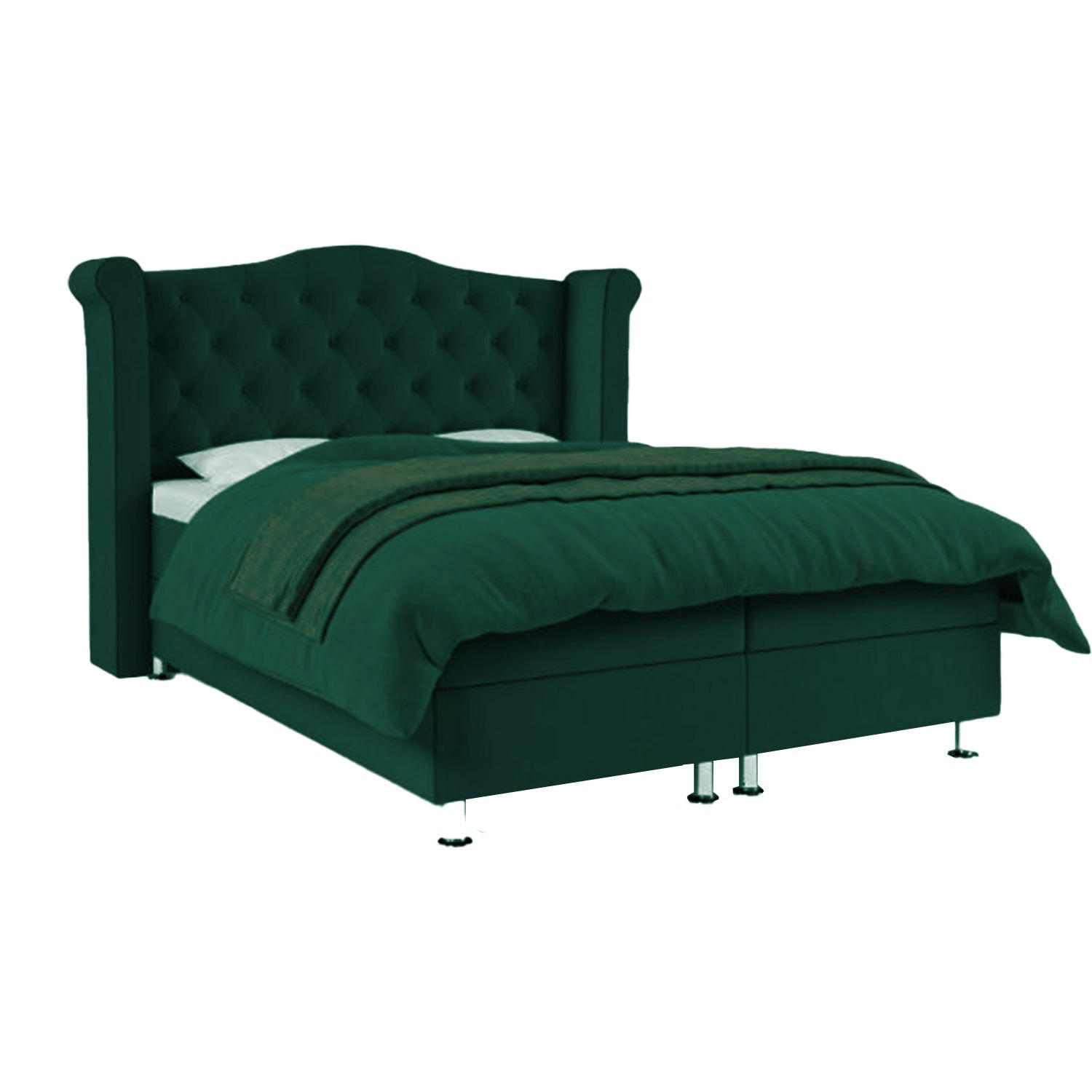 BOXBETT Saturn Bonellfederkern inkl. 7-Zonen Topper T-30 - BOXBETT mit Bettkasten, mit Lieferung - Grün, Holz/Holzwerkstoff (140/200cm) - Best For Home