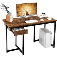 SKRIVBORD 75 cm i vintage-ekdesign - Brun, Trä (55/120/75cm) - COSTWAY