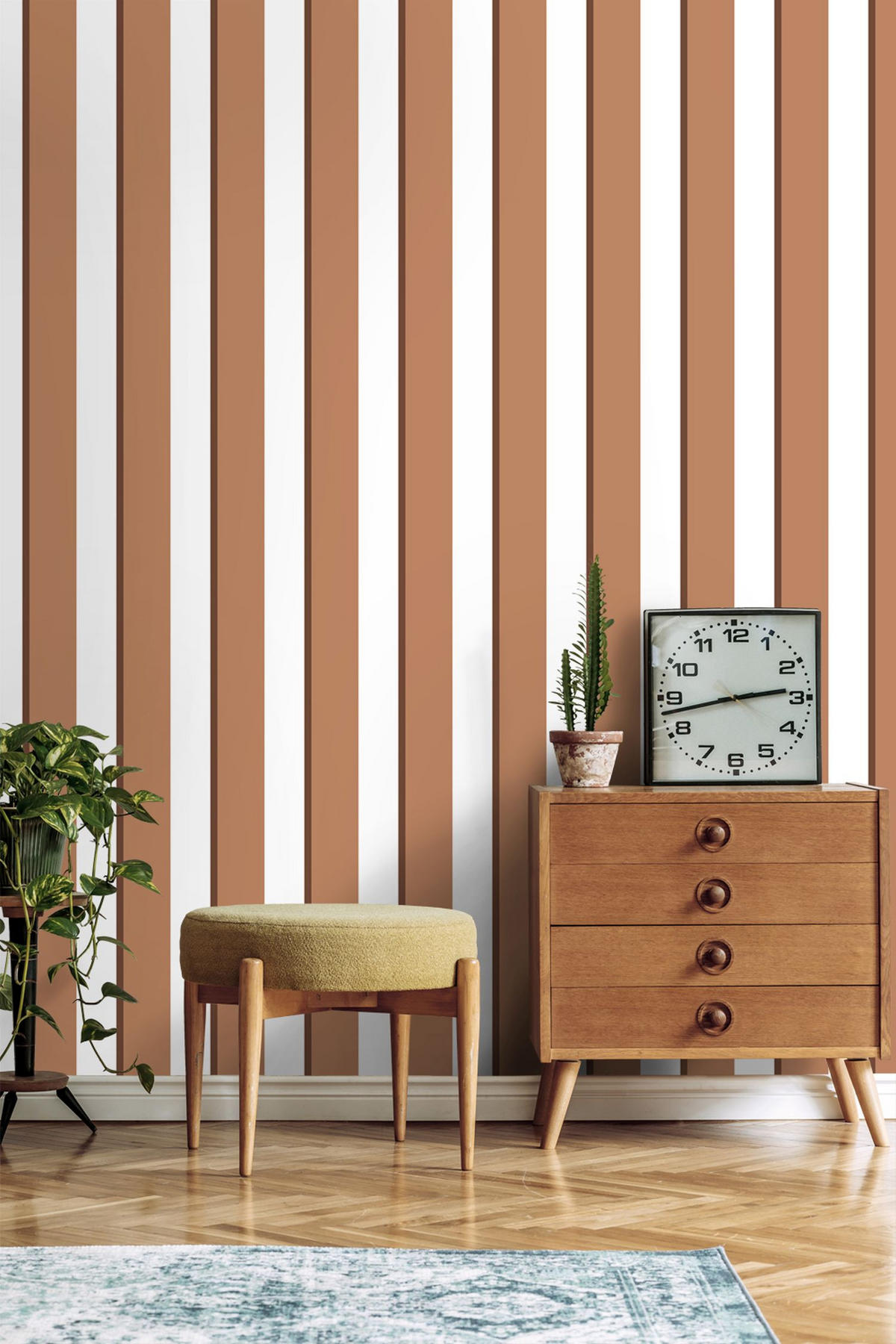 TAPETE Streifen 50 x 900 cm - Terracotta, Papier (50/900cm) - ESTAhome