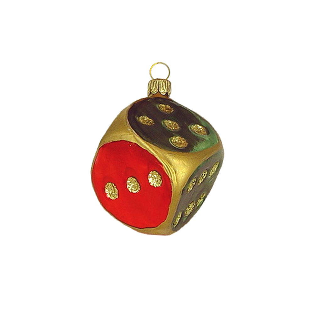 CHRISTBAUMSCHMUCK Kleiner Würfel Tannengrün 8 cm - Multicolor, Metall (0.1/8/0.1cm)