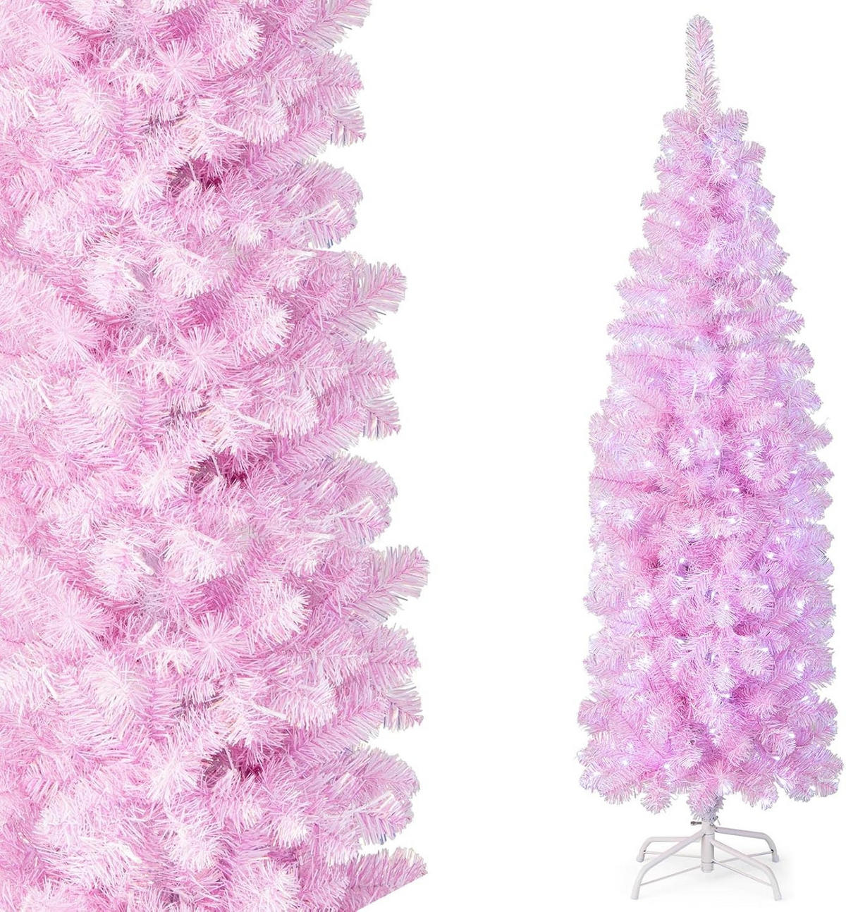 TANNENBAUM 180cm Rosa - Pink, Kunststoff (180cm) - COSTWAY