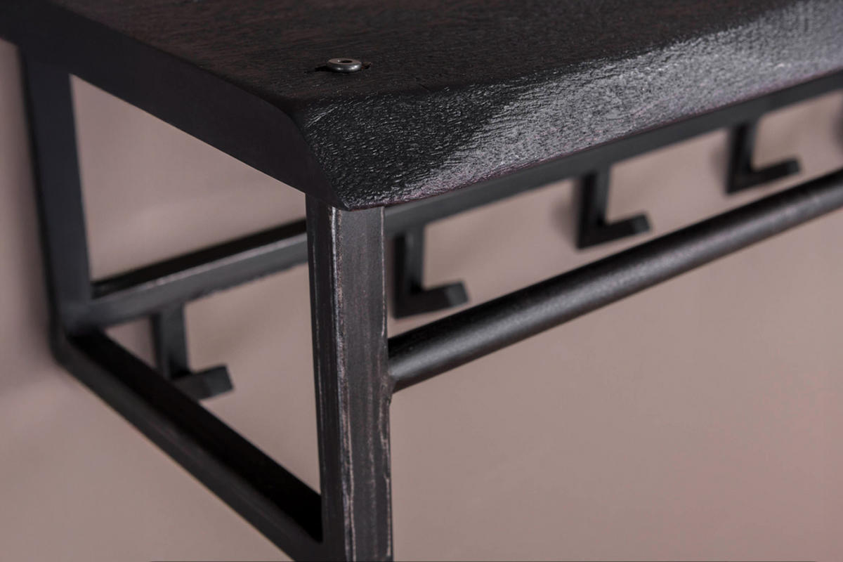 GARDEROBE ADORA Schwarz Akazie - Schwarz, Metall (100/27/30cm) - KAWOLA