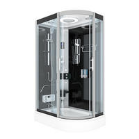 DUSCHE Duschkabine D60-73T0R Schwarz 80x120 - Schwarz, Glas/Kunststoff (80/120/215cm) - AcquaVapore by Sandra Jentho