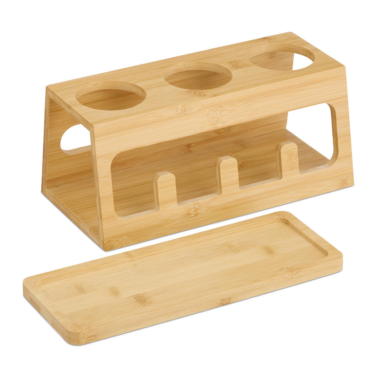 DRŽIAK na fľaše - svetlohnedá, drevo (29/12.5/14cm) - Relaxdays