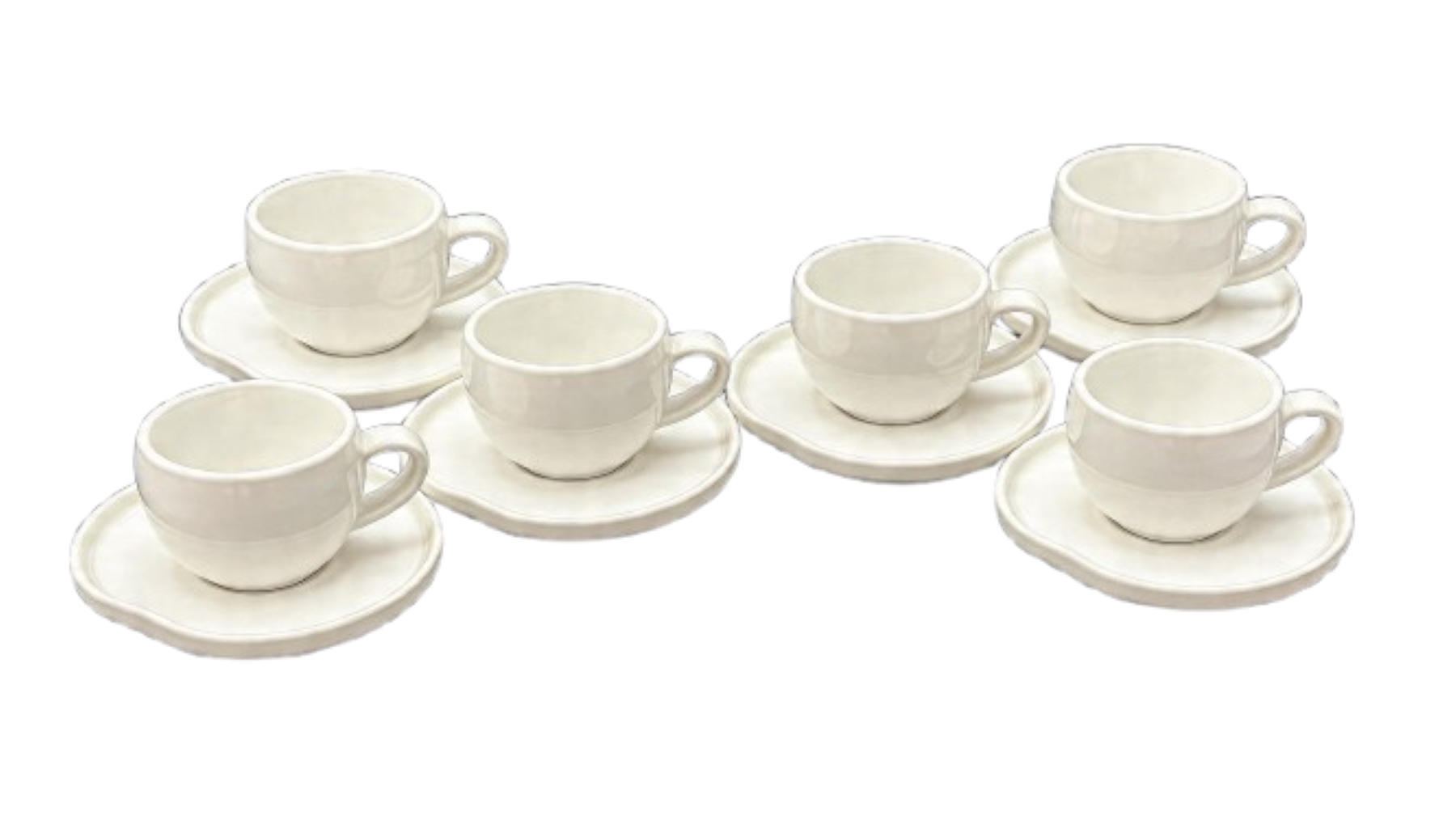KAFFEETASSEN SET AURA Set weiss 12 tlg. - Weiß, Keramik (38/10/38cm) - Mulex