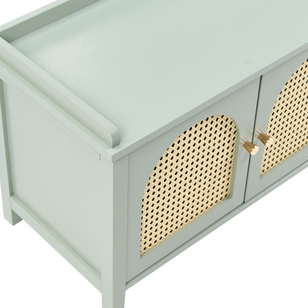 SCHUHBANK mit Stauraum Mintgrün Bendigo - Mintgrün/Grün, Holzwerkstoff (100/47/34cm) - Beliani