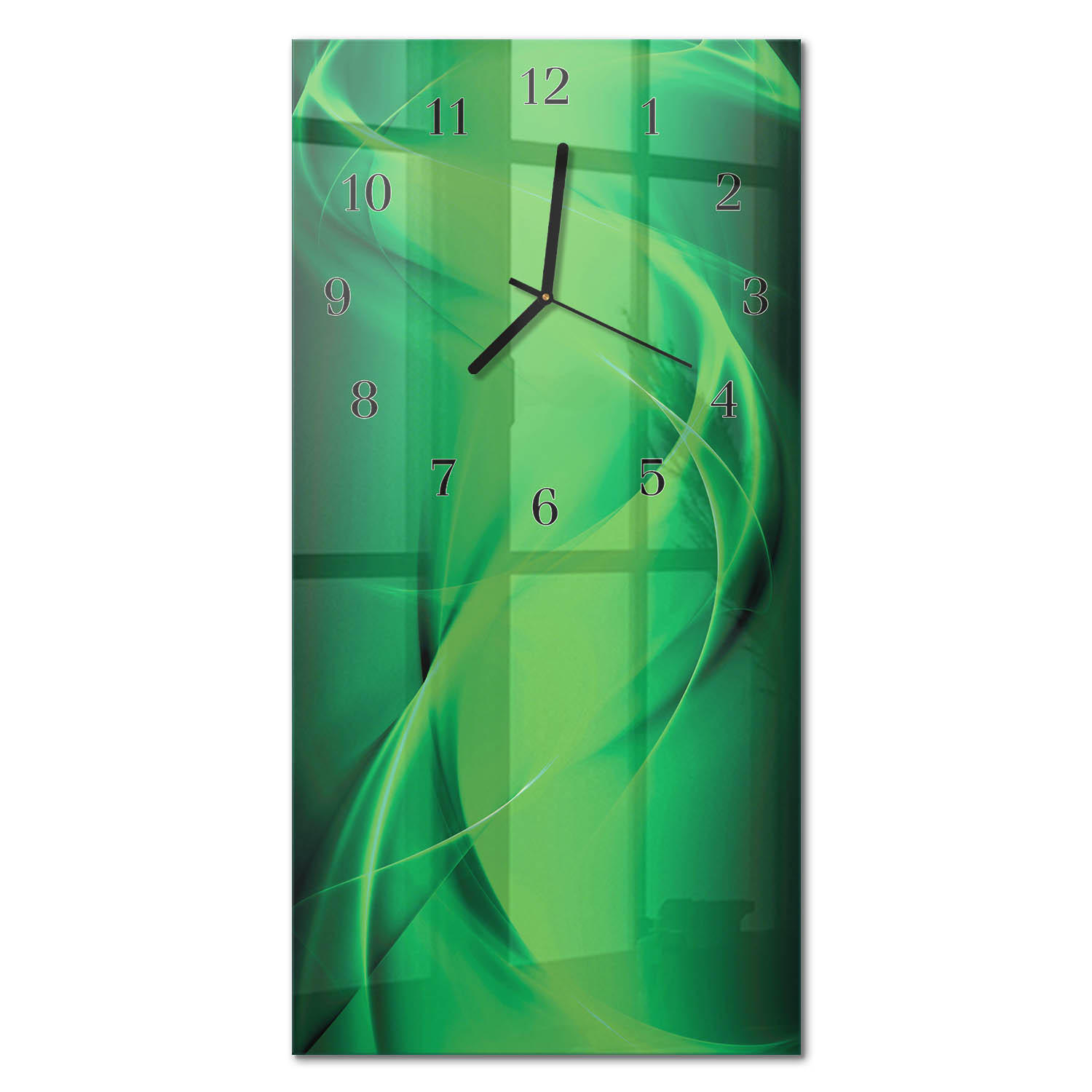 WANDUHR 60x30 cm - Holzbrücke - Grün, Glas (30/60/0.4cm) - TULUP